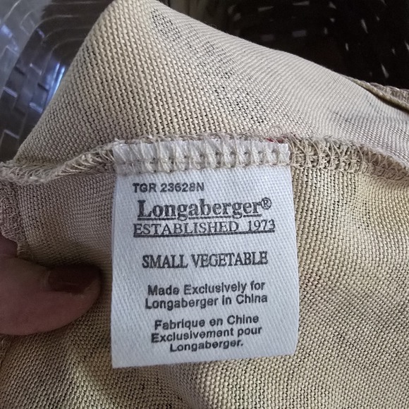 Longaberger Small‎ Vegetable Basket Green Brown Autumn Path Liner & Protector
